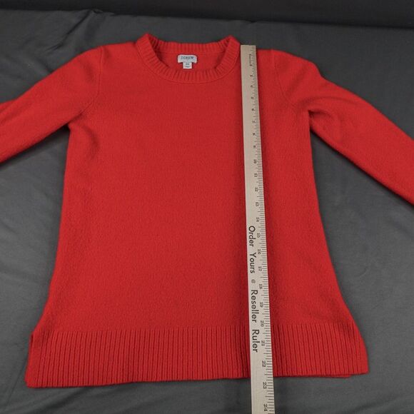 J Crew Womens Sweater XS Red Minimalist Slub Cozy Oversize Y2K Softgirl Preppy - Picture 8 of 10